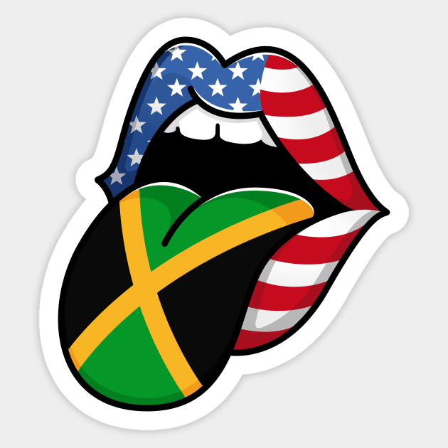 Tongue Jamaican Pride Flag of Jamaica Half American Half Jamaican Sticker by RW